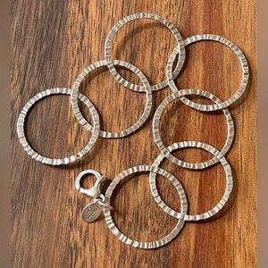 Sterling Silver 925 Italy Dyadema Linked Bracelet Designer Signed Hammered